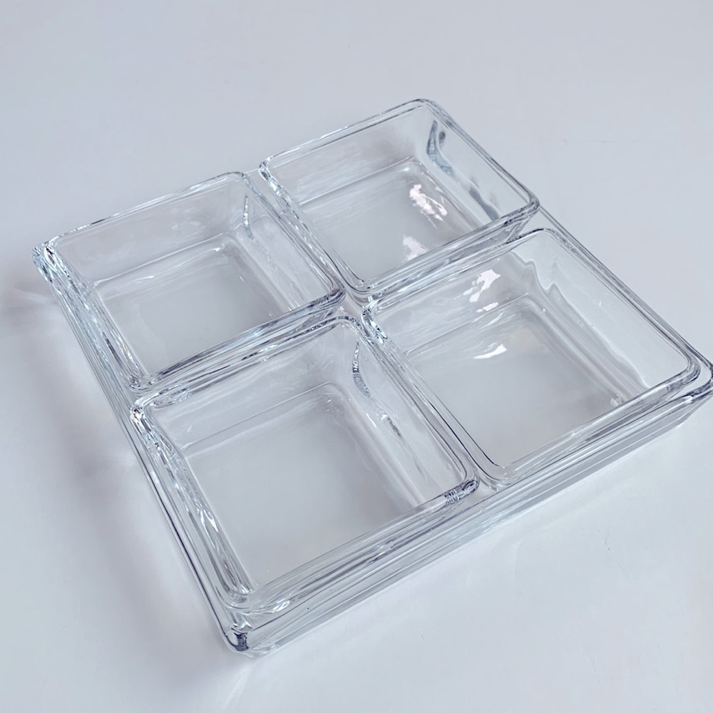 CRATE & BARREL Serve-ware Glass Platter Set of 5 for Entertaining - Picture 4 of 11